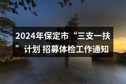 2024年保定市“三支一扶”计划 招募体检工作通知 图片