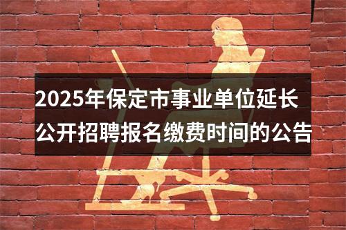 2025年保定市事业单位延长公开招聘报名缴费时间的公告 图片