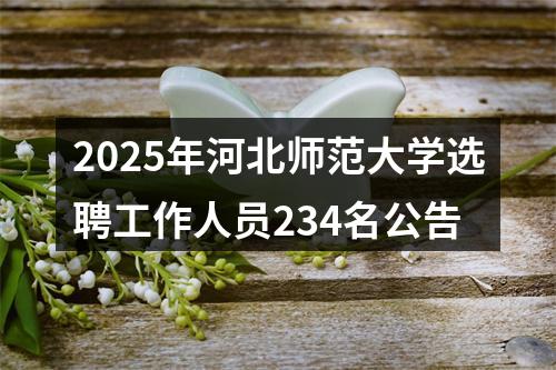 2025年河北师范大学选聘工作人员234名公告 图片