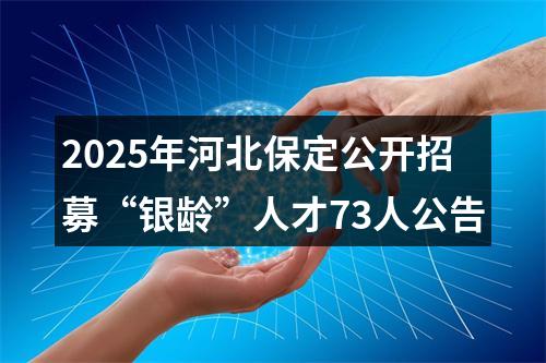 2025年河北保定公开招募“银龄”人才73人公告 图片