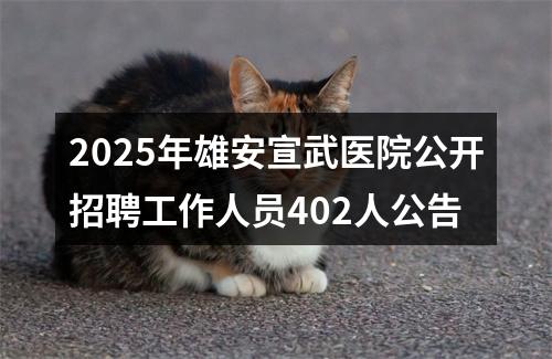 2025年雄安宣武医院公开招聘工作人员402人公告 图片