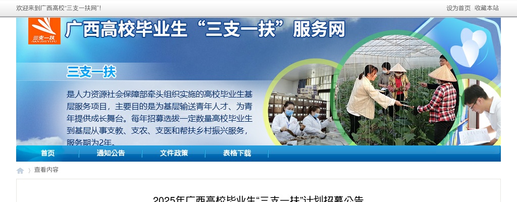 2025年广西高校毕业生“三支一扶”计划招募1652人公告 图片